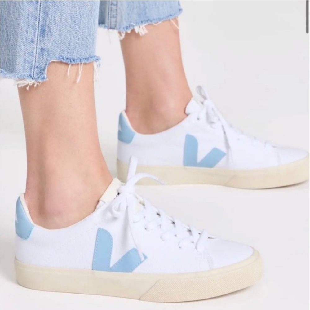 Veja White and Light Blue Sneakers SZ 7